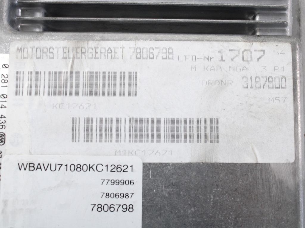 KOMPLET ODKLEPANJE IN VZIG  OEM N. 19995 KIT ACCENSIONE AVVIAMENTO ORIGINAL REZERVNI DEL BMW SERIE 3 BER/SW/COUPE/CABRIO E90/E91/E92/E93 (2005 -2009) DIESEL LETNIK 2007