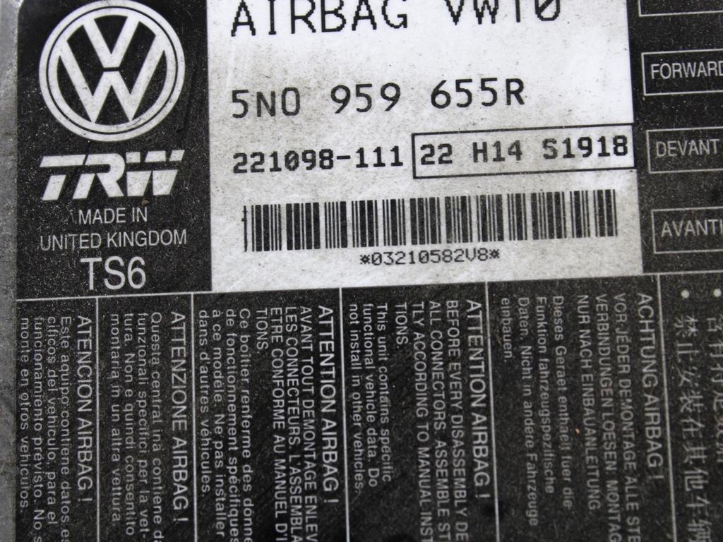 KIT AIRBAG KOMPLET OEM N. 762 KIT AIRBAG COMPLETO ORIGINAL REZERVNI DEL SEAT LEON 1P1 MK2 (2005 - 2012) DIESEL LETNIK 2011