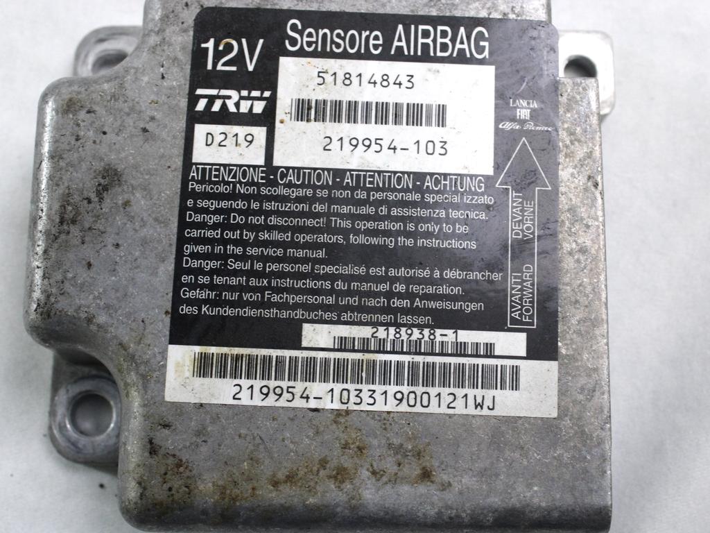 KIT AIRBAG KOMPLET OEM N. 18904 KIT AIRBAG COMPLETO ORIGINAL REZERVNI DEL FIAT CROMA 194 MK2 R (11-2007 - 2010) DIESEL LETNIK 2010