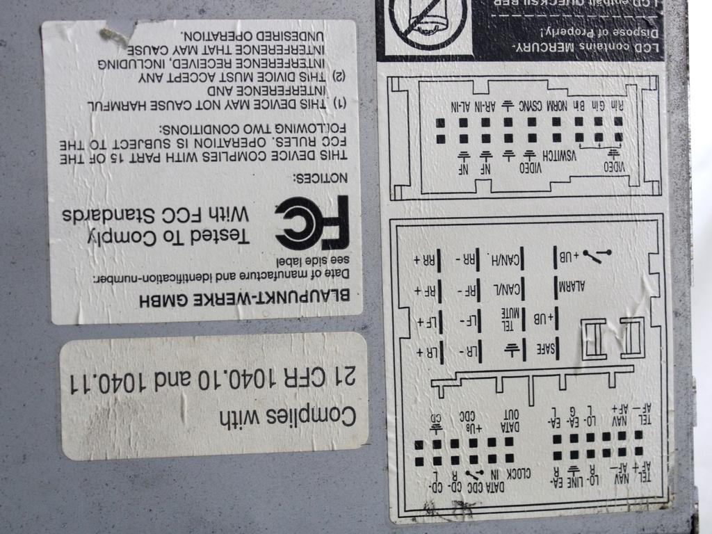 REZERVNI DELI, RADIJSKO-NAVIGACIJSKE NAPRAVE OEM N. 7L6035191 ORIGINAL REZERVNI DEL VOLKSWAGEN TOUAREG 7LA 7L6 7L7 MK1 (2002 - 2007)DIESEL LETNIK 2004