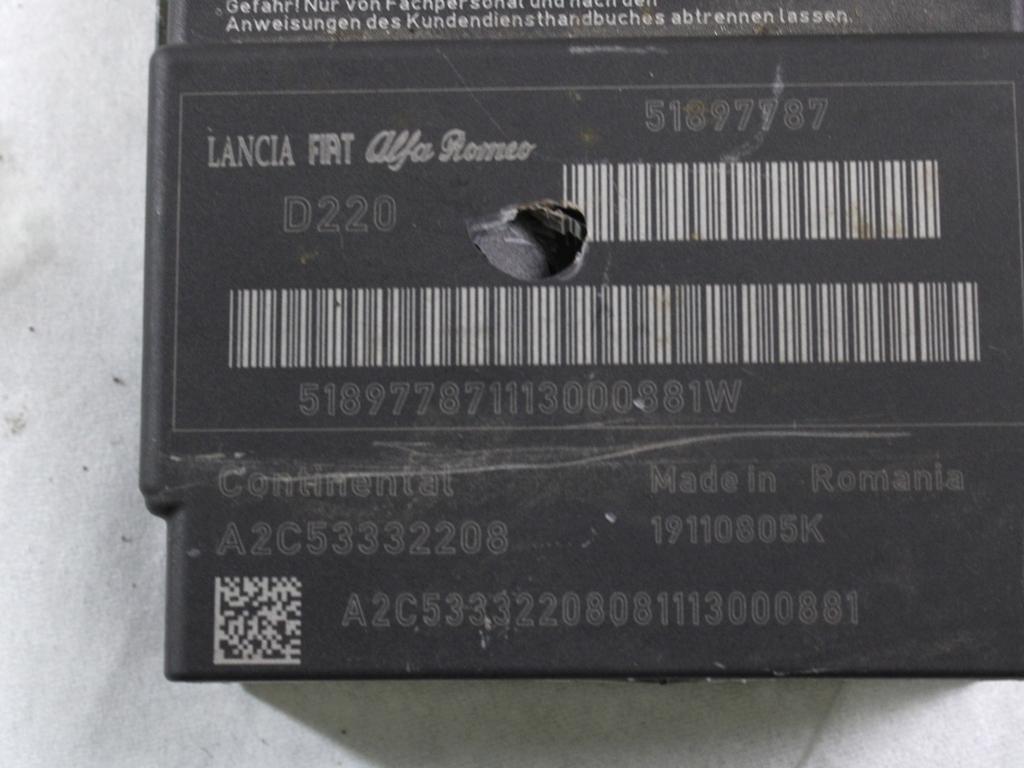 KIT AIRBAG KOMPLET OEM N. 1878 KIT AIRBAG COMPLETO ORIGINAL REZERVNI DEL FIAT PUNTO EVO 199 (2009 - 2012)  BENZINA LETNIK 2011