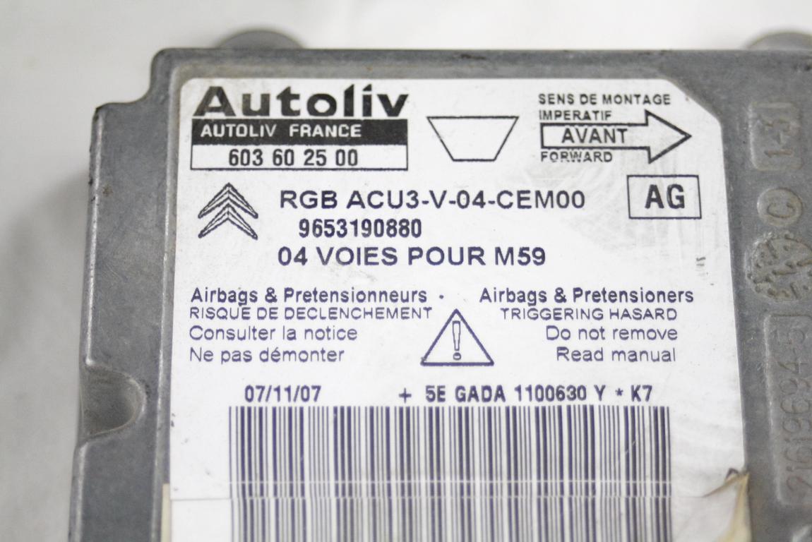 KIT AIRBAG KOMPLET OEM N. 19524 KIT AIRBAG COMPLETO ORIGINAL REZERVNI DEL PEUGEOT PARTNER/RANCH MK1 R (2002-2008)DIESEL LETNIK 2008