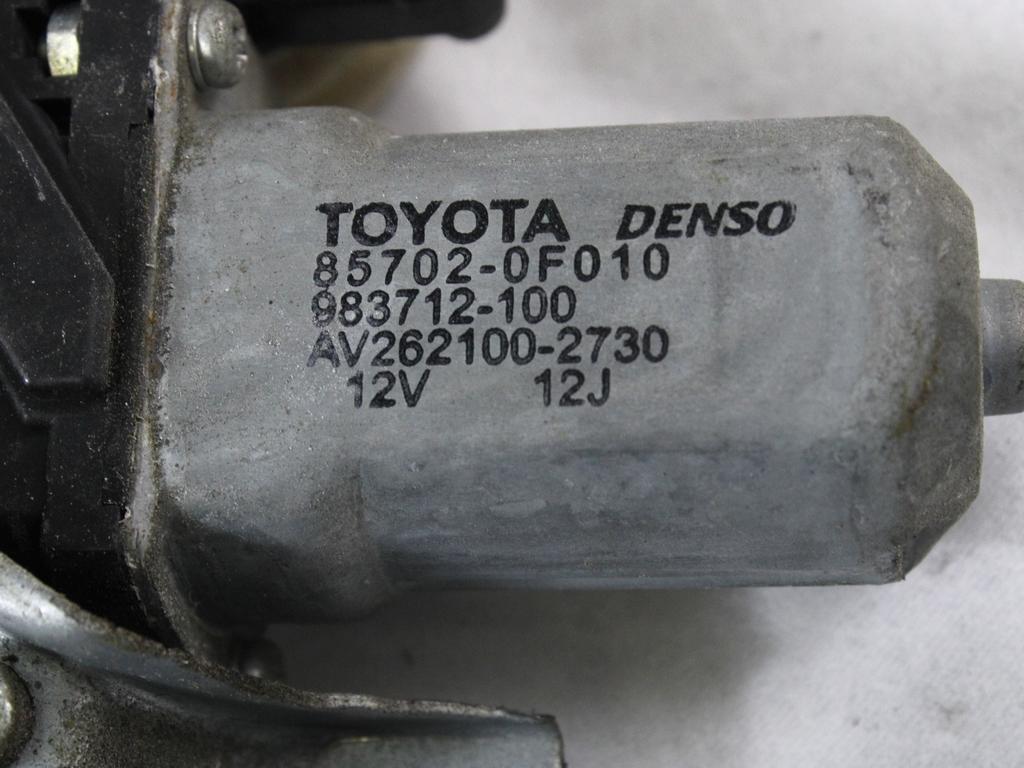 MEHANIZEM DVIGA SPREDNJIH STEKEL  OEM N. 19256 SISTEMA ALZACRISTALLO PORTA ANTERIORE ELETTR ORIGINAL REZERVNI DEL TOYOTA YARIS P9 MK2 (01/2006 - 2009) BENZINA LETNIK 2008