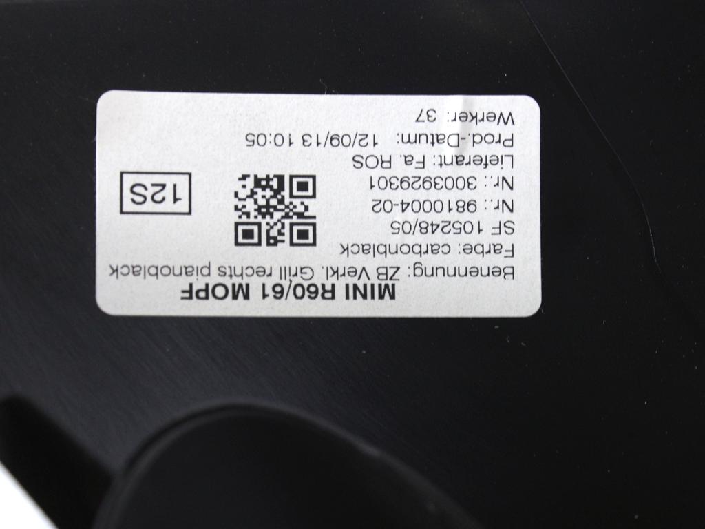 ARMATURNA PLO?CA OEM N. 9810004 ORIGINAL REZERVNI DEL MINI COUNTRYMAN R60 (2010 - 2014)DIESEL LETNIK 2013