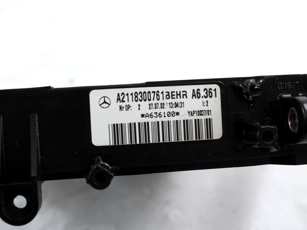 HLADILNIK ZA GRETJE OEM N. A2118300761 ORIGINAL REZERVNI DEL MERCEDES CLASSE E W211 S211 BER/SW (03/2002 - 05/2006) DIESEL LETNIK 2002