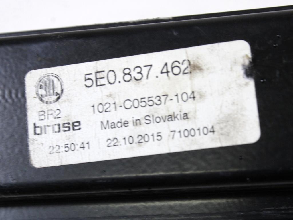 MEHANIZEM DVIGA SPREDNJIH STEKEL  OEM N. 106544 SISTEMA ALZACRISTALLO PORTA ANTERIORE ELETT ORIGINAL REZERVNI DEL SKODA OCTAVIA MK3 5E3 NL3 NR3 (2012 - 2017)BENZINA/METANO LETNIK 2015