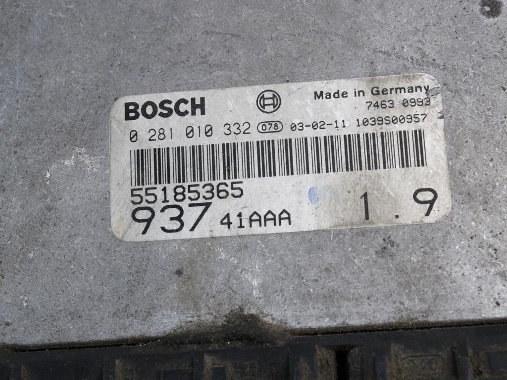 KOMPLET ODKLEPANJE IN VZIG  OEM N. 16441 KIT ACCENSIONE AVVIAMENTO ORIGINAL REZERVNI DEL ALFA ROMEO 147 937 (2001 - 2005)DIESEL LETNIK 2003