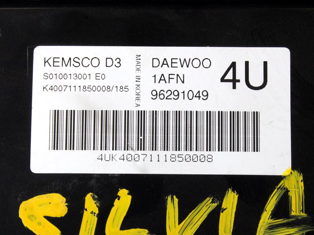 OSNOVNA KRMILNA ENOTA DDE / MODUL ZA VBRIZGAVANJE OEM N. 96291049 ORIGINAL REZERVNI DEL DAEWOO MATIZ KLYA (1998 - 2004) BENZINA LETNIK 2002