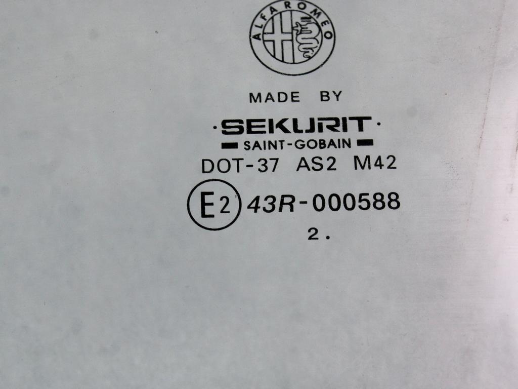 STEKLO SPREDNJIH LEVIH VRAT OEM N. 46558622 ORIGINAL REZERVNI DEL ALFA ROMEO 147 937 (2001 - 2005)DIESEL LETNIK 2003