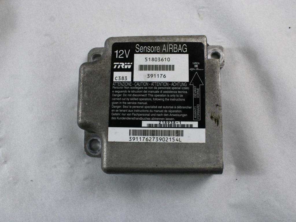 KIT AIRBAG KOMPLET OEM N. 26621 KIT AIRBAG COMPLETO ORIGINAL REZERVNI DEL FIAT PANDA 169 R (2009 - 2011) BENZINA/METANO LETNIK 2009