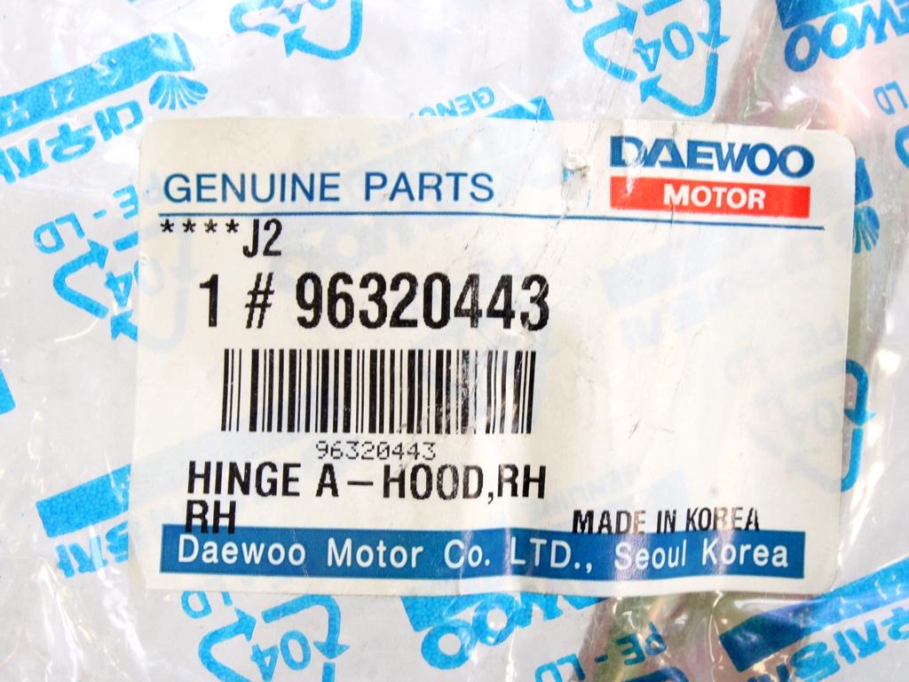 PANTI POKROVA MOTORJA OEM N. 96320443 ORIGINAL REZERVNI DEL DAEWOO MATIZ KLYA (1998 - 2004) BENZINA LETNIK 2000