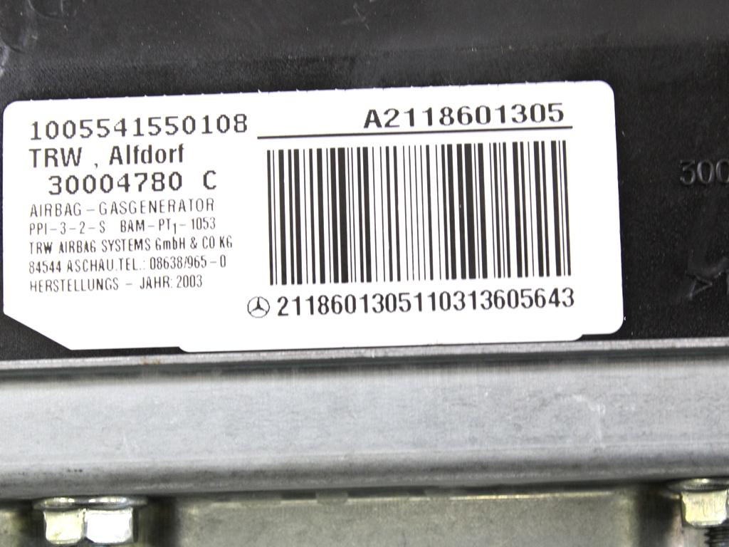 KIT AIRBAG KOMPLET OEM N. 17166 KIT AIRBAG COMPLETO ORIGINAL REZERVNI DEL MERCEDES CLASSE E W211 S211 BER/SW (03/2002 - 05/2006) DIESEL LETNIK 2003