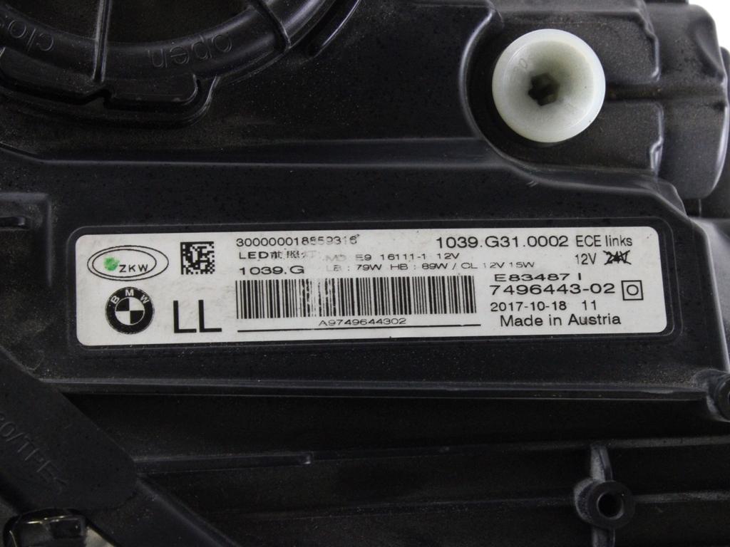 SPREDNJI LEVI ZAROMETI  OEM N. 63117461885 ORIGINAL REZERVNI DEL BMW SERIE 6 GT G32 (DAL 2017)DIESEL LETNIK 2017