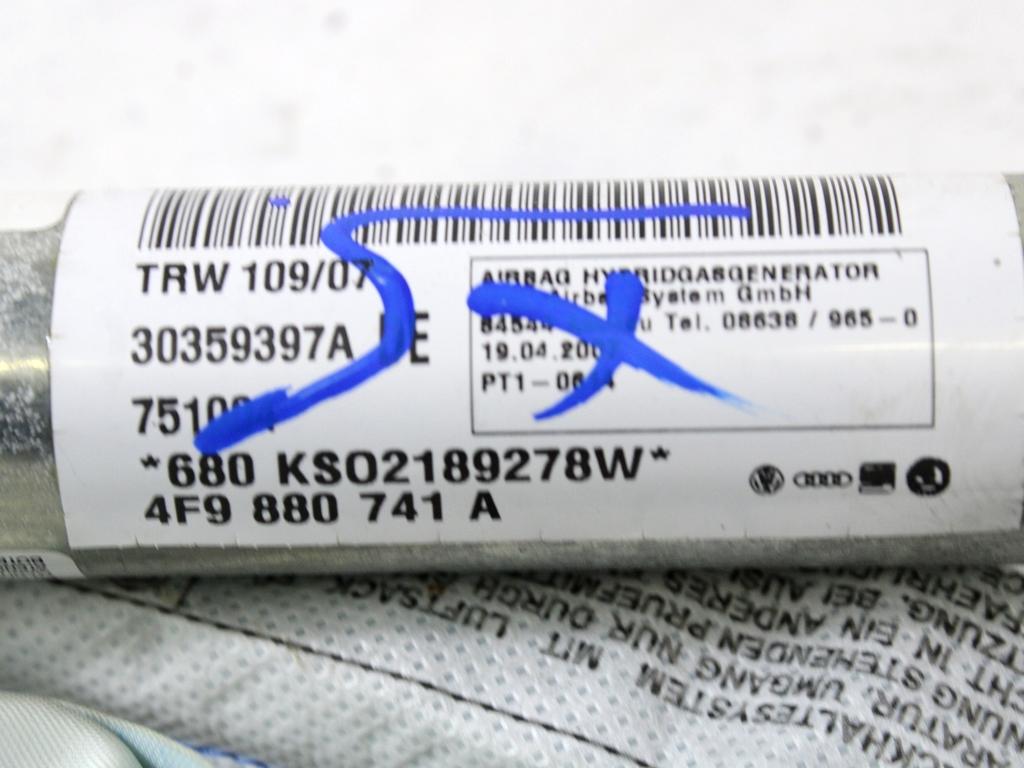 ZRACNA BLAZINA GLAVA LEVA OEM N. 4F9880741A ORIGINAL REZERVNI DEL AUDI A6 C6 4F2 4FH 4F5 BER/SW/ALLROAD (07/2004 - 10/2008) DIESEL LETNIK 2007