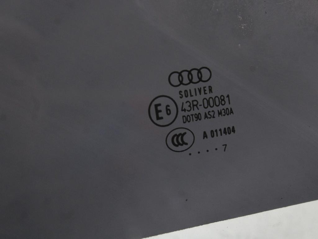 STEKLO ZADNJIH DESNIH VRAT OEM N. 4F9845206 ORIGINAL REZERVNI DEL AUDI A6 C6 4F2 4FH 4F5 BER/SW/ALLROAD (07/2004 - 10/2008) DIESEL LETNIK 2007