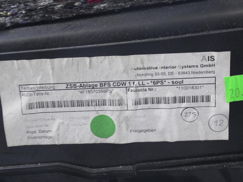 PREDAL ZA DOKUMENTE OEM N. 4F1857035AH6PS ORIGINAL REZERVNI DEL AUDI A6 C6 4F2 4FH 4F5 BER/SW/ALLROAD (07/2004 - 10/2008) DIESEL LETNIK 2007