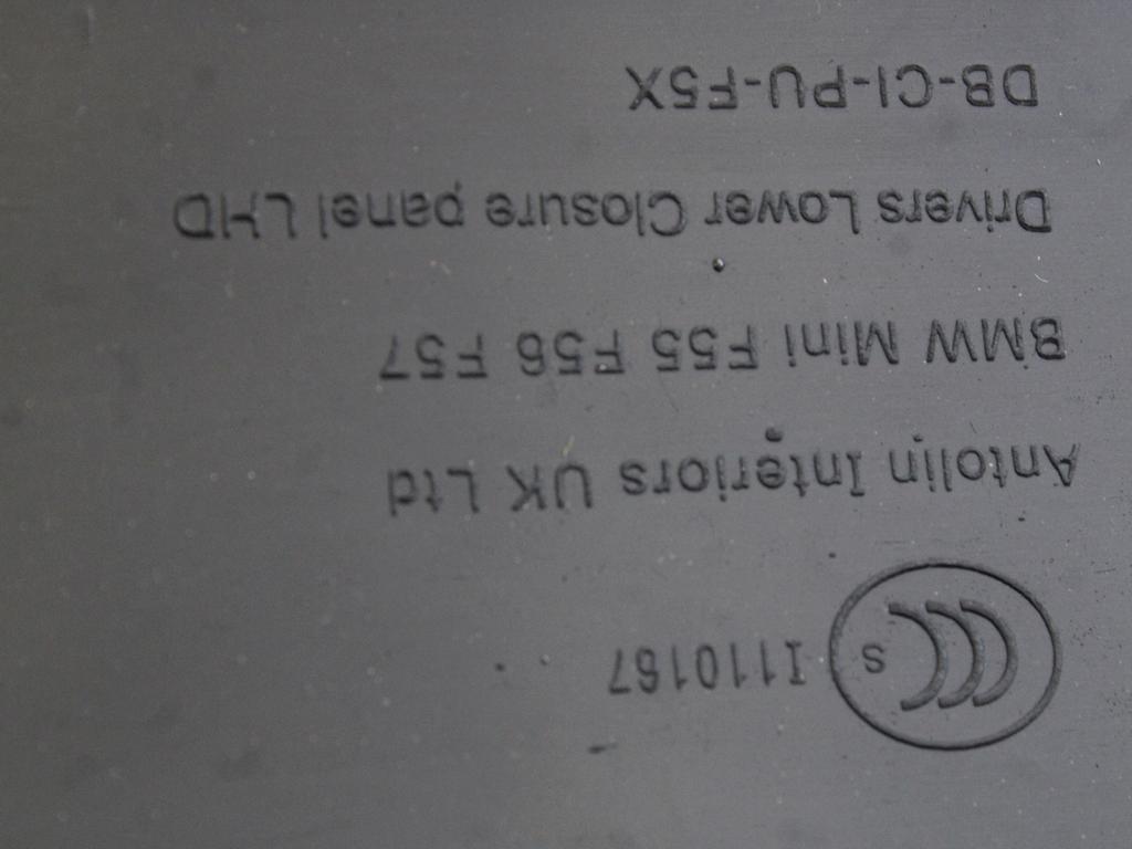 MONTA?NI DELI /  ARMATURNE PLOSCE SPODNJI OEM N. 51459384650 ORIGINAL REZERVNI DEL MINI ONE - COOPER F55 / F56 / F57 (DAL 2018)BENZINA LETNIK 2020