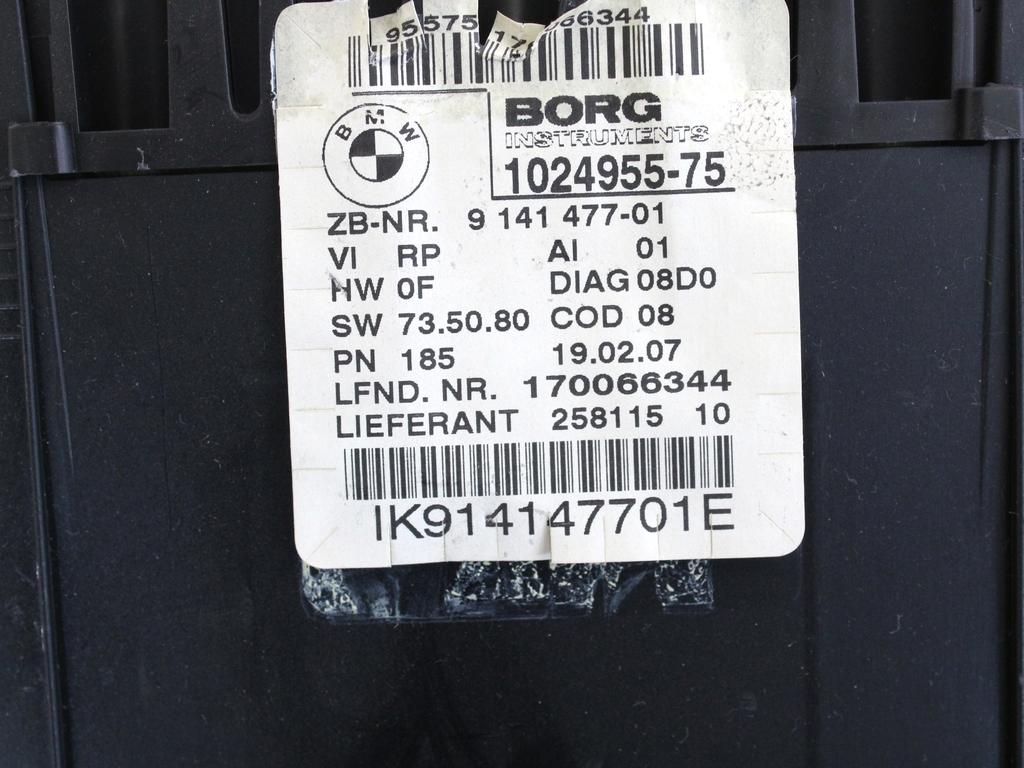 KILOMETER STEVEC OEM N. 9141477 ORIGINAL REZERVNI DEL BMW SERIE 1 BER/COUPE/CABRIO E81/E82/E87/E88 LCI R (2007 - 2013) DIESEL LETNIK 2007