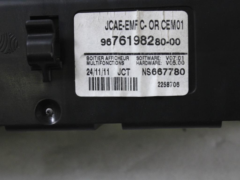 POTOVALNI RACUNALNIK OEM N. 9676198280 ORIGINAL REZERVNI DEL CITROEN C4 MK2 (2010 - 2018) DIESEL LETNIK 2012