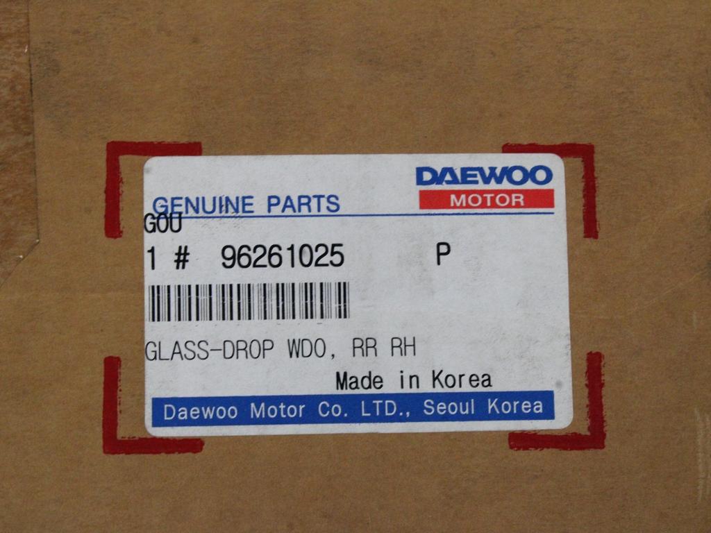 STEKLO ZADNJIH DESNIH VRAT OEM N. 96261025 ORIGINAL REZERVNI DEL DAEWOO TACUMA REZZO (2000 - 2009)BENZINA LETNIK 2004