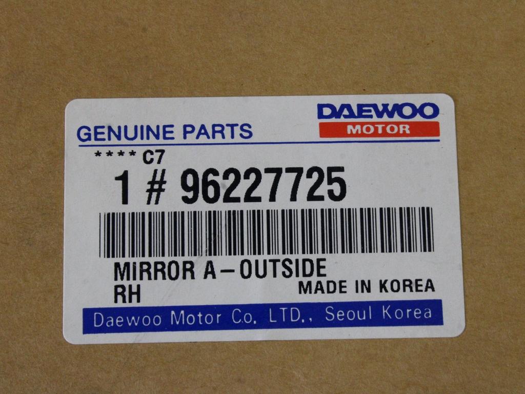 DESNO OGLEDALO OEM N. 96227725 ORIGINAL REZERVNI DEL DAEWOO LANOS T100 (1997 - 2002)BENZINA LETNIK 2000