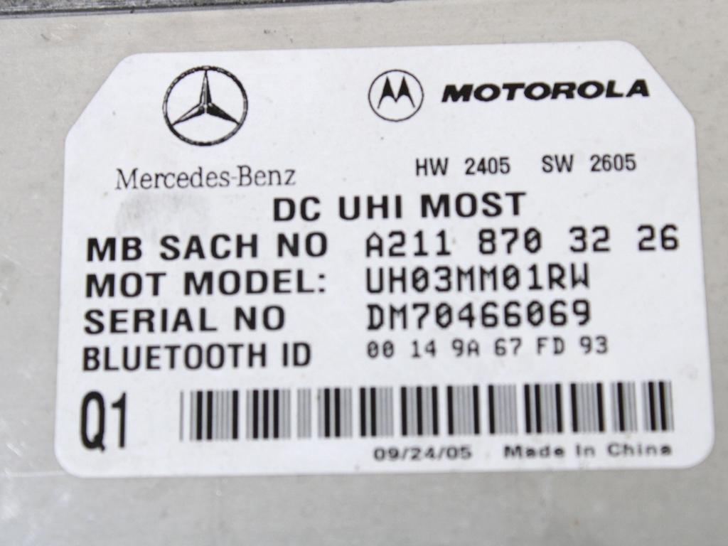 RACUNALNIK TELEFONA  OEM N. A2118703226 ORIGINAL REZERVNI DEL MERCEDES CLASSE ML W164 (2005-2008)DIESEL LETNIK 2006