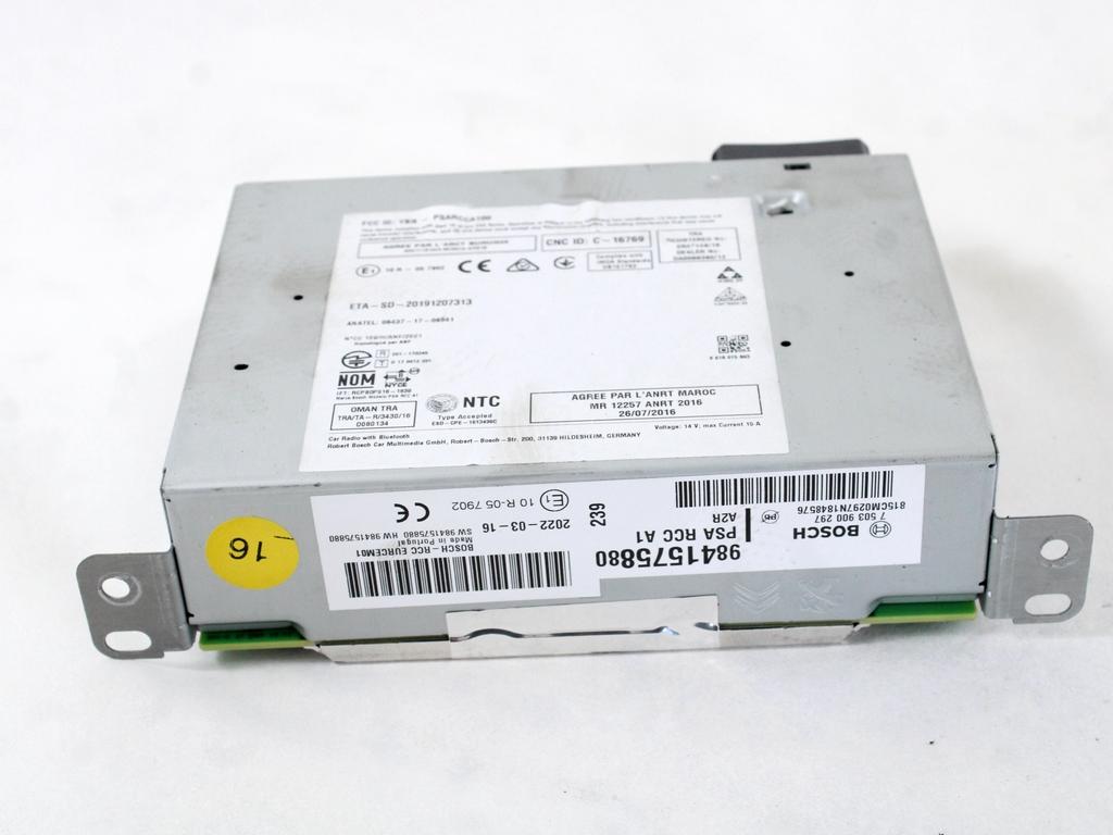 RADIO CD / OJACEVALNIK / IMETNIK HIFI OEM N. 9841575880 ORIGINAL REZERVNI DEL CITROEN C3 SX SY MK3 (DAL 2016) DIESEL LETNIK 2022