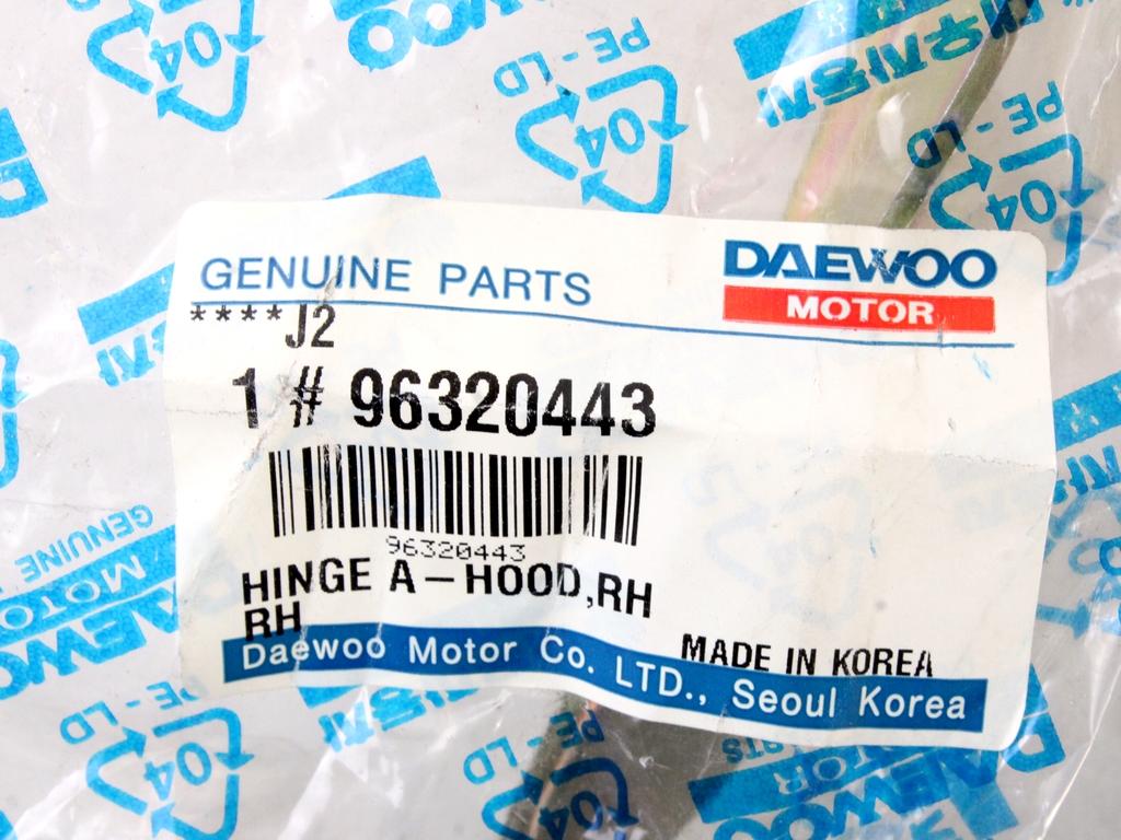 PANTI POKROVA MOTORJA OEM N. 96320443 ORIGINAL REZERVNI DEL DAEWOO MATIZ KLYA (1998 - 2004) BENZINA LETNIK 2000