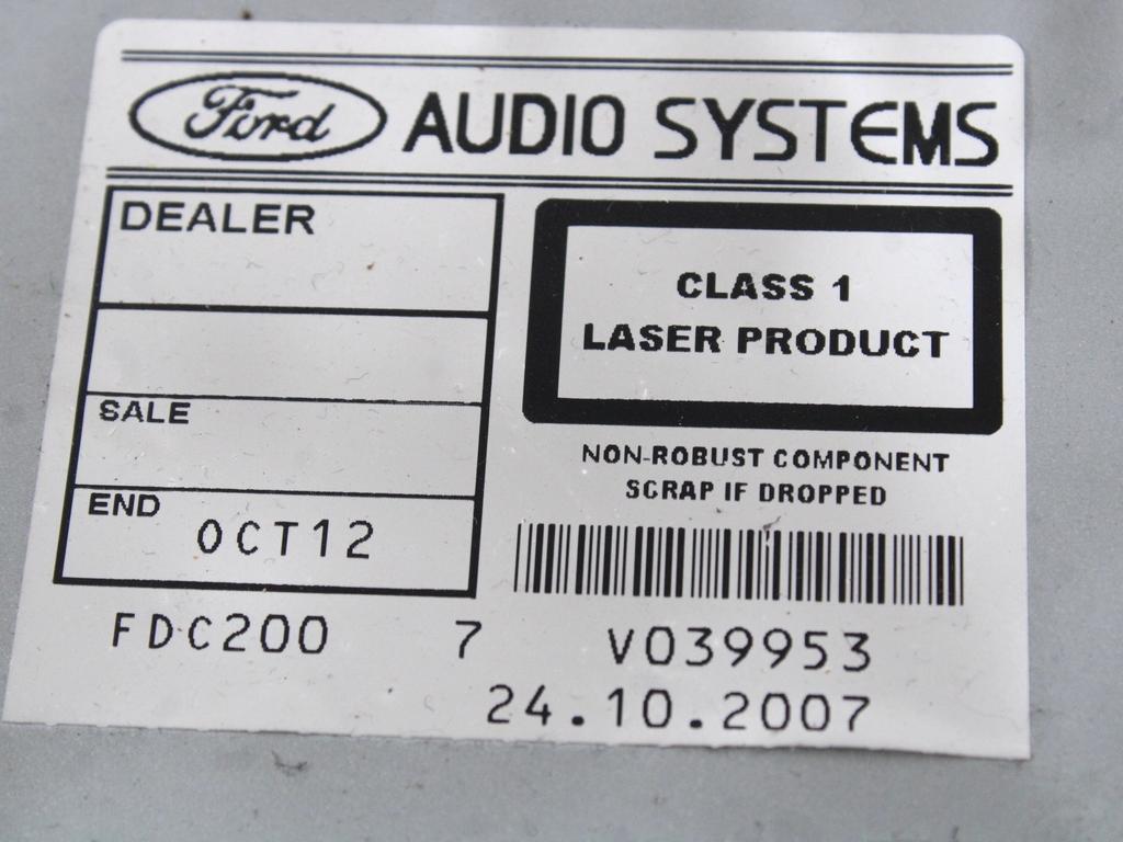 RADIO CD / OJACEVALNIK / IMETNIK HIFI OEM N. 7S7T-18C815-BA ORIGINAL REZERVNI DEL FORD GALAXY WA6 MK2 (2006 - 2015)DIESEL LETNIK 2007