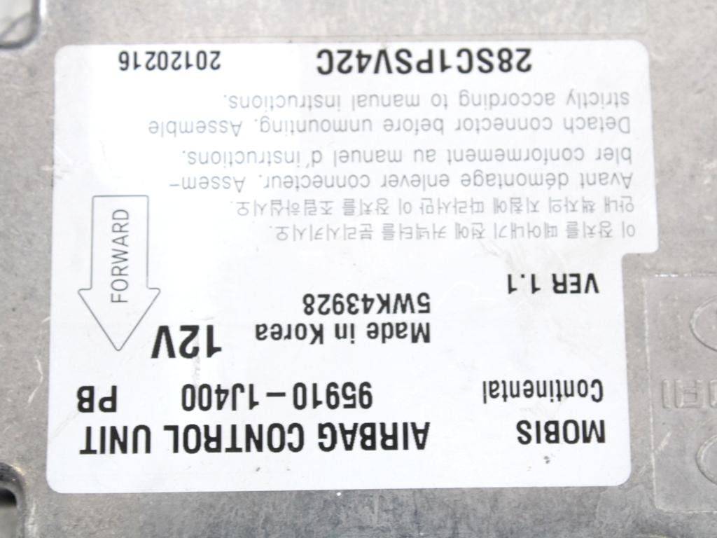 KIT AIRBAG KOMPLET OEM N. 57273 KIT AIRBAG COMPLETO ORIGINAL REZERVNI DEL HYUNDAI I20 PB PBT MK1 R (2012 - 2014) BENZINA LETNIK 2013