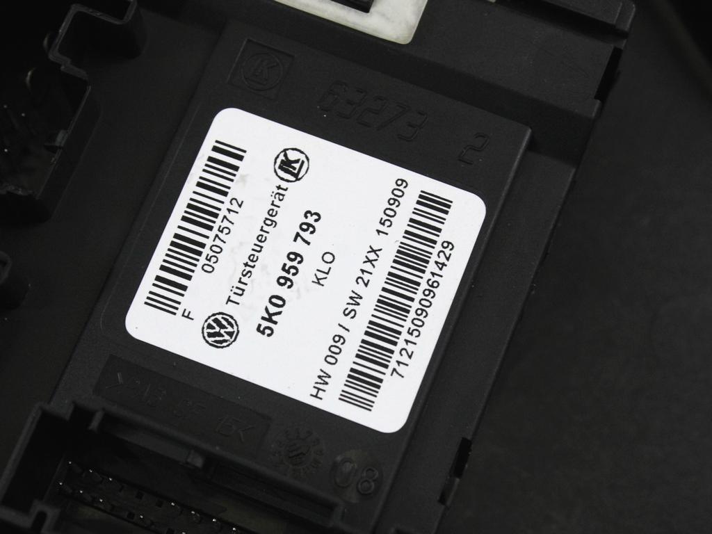 MEHANIZEM DVIGA SPREDNJIH STEKEL  OEM N. 29991 SISTEMA ALZACRISTALLO PORTA ANTERIORE ELETTR ORIGINAL REZERVNI DEL VOLKSWAGEN GOLF VI 5K1 517 AJ5 MK6 (2008-2012) BENZINA LETNIK 2009