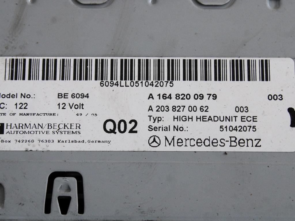 REZERVNI DELI, RADIJSKO-NAVIGACIJSKE NAPRAVE OEM N. A1648200979 ORIGINAL REZERVNI DEL MERCEDES CLASSE ML W164 (2005-2008)DIESEL LETNIK 2006