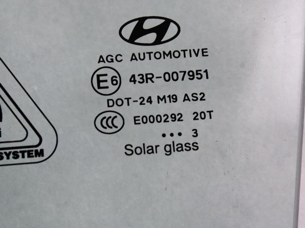 STEKLO SPREDNJIH LEVIH VRAT OEM N. 824112Y000A ORIGINAL REZERVNI DEL HYUNDAI IX35 LM EL ELH (2009 - 2015)DIESEL LETNIK 2013