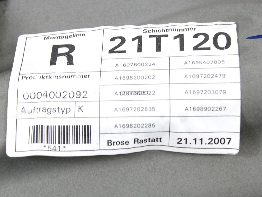 MEHANIZEM DVIGA SPREDNJIH STEKEL  OEM N. 18264 SISTEMA ALZACRISTALLO PORTA ANTERIORE ELETTR ORIGINAL REZERVNI DEL MERCEDES CLASSE A W169 5P C169 3P R (05/2008 - 2012) DIESEL LETNIK 2008