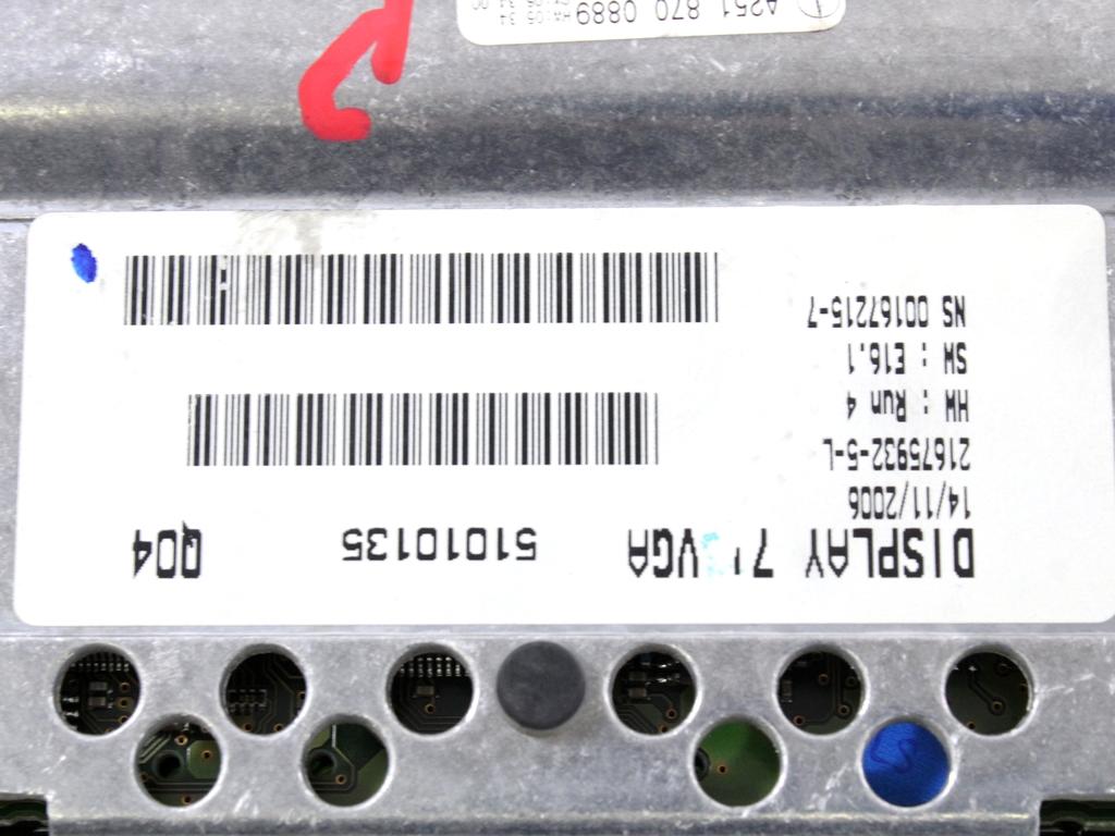 NAVIGCIJA  OEM N. A2518700889 ORIGINAL REZERVNI DEL MERCEDES CLASSE R W251 (2005 - 2010)DIESEL LETNIK 2007