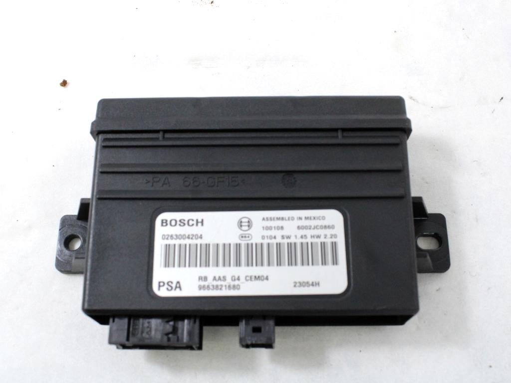 ECU PARKIRNI SENZORJI OEM N. 9663821680 ORIGINAL REZERVNI DEL CITROEN C3 PICASSO MK1 (2009 - 2012) DIESEL LETNIK 2010