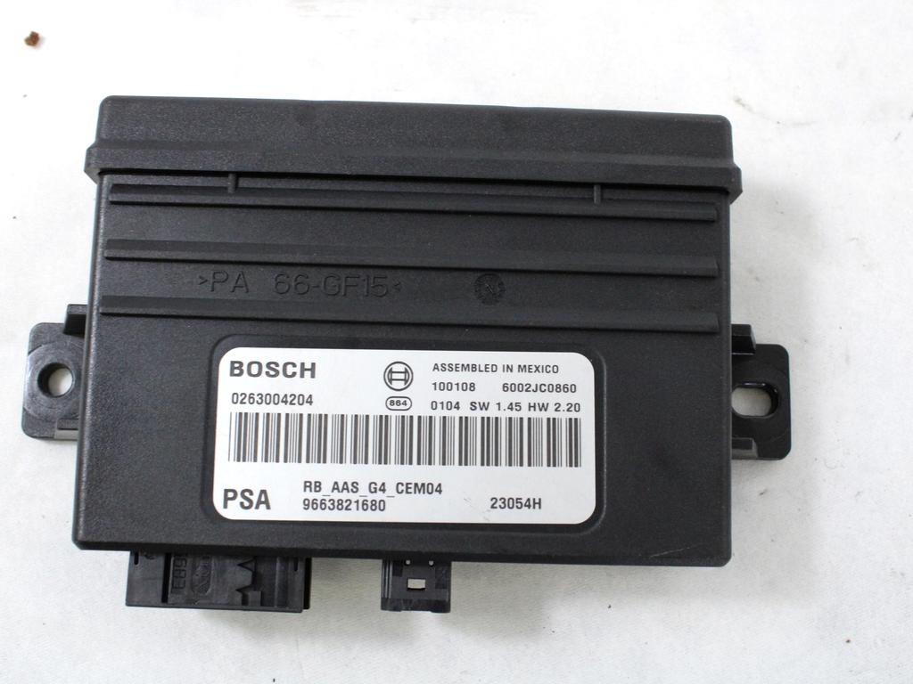 ECU PARKIRNI SENZORJI OEM N. 9663821680 ORIGINAL REZERVNI DEL CITROEN C3 PICASSO MK1 (2009 - 2012) DIESEL LETNIK 2010