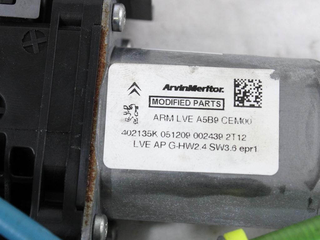 MEHANIZEM DVIGA SPREDNJIH STEKEL  OEM N. 31742 SISTEMA ALZACRISTALLO PORTA ANTERIORE ELETTR ORIGINAL REZERVNI DEL CITROEN C3 PICASSO MK1 (2009 - 2012) DIESEL LETNIK 2010