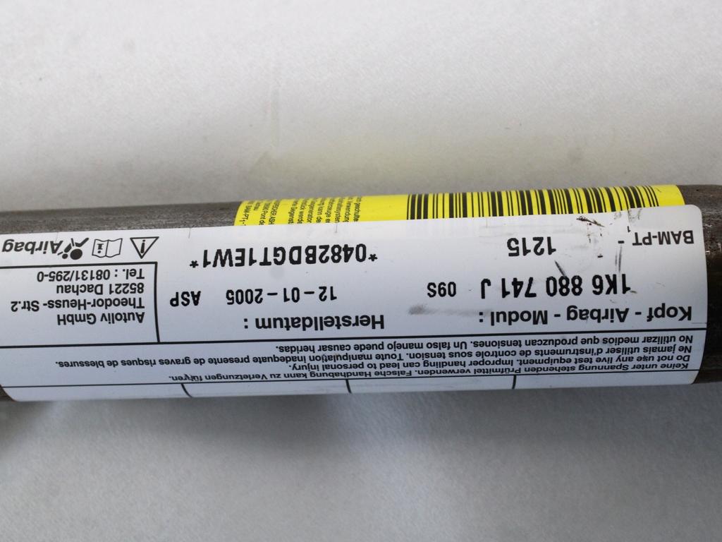 ZRACNA BLAZINA GLAVA LEVA OEM N. 1K6880741J ORIGINAL REZERVNI DEL VOLKSWAGEN GOLF V 1K1 1K5 MK5 BER/SW (02/2004-11/2008) DIESEL LETNIK 2005