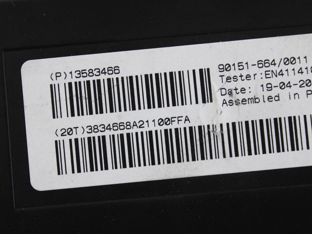 NADZOR KLIMATSKE NAPRAVE OEM N. 13583466 ORIGINAL REZERVNI DEL OPEL MERIVA B S10 (2010 -2017)BENZINA/GPL LETNIK 2012