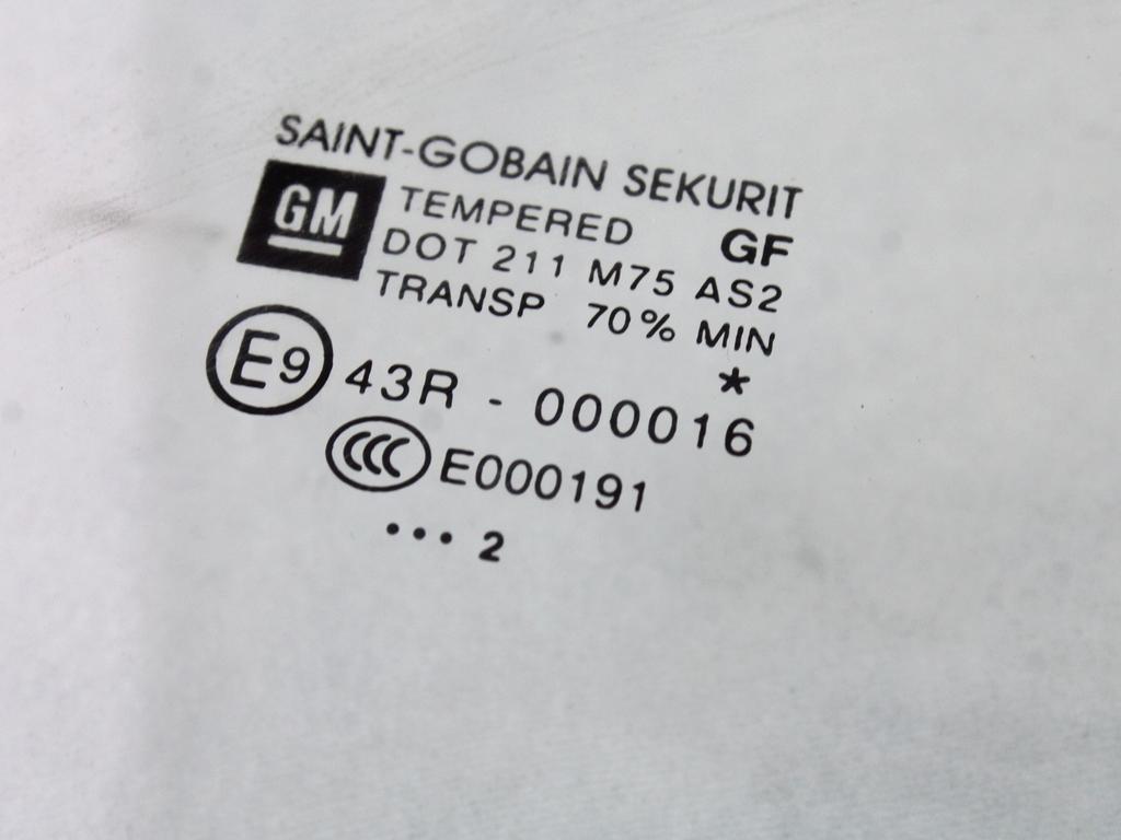 STEKLO SPREDNJIH DESNIH VRAT OEM N. 13270977 ORIGINAL REZERVNI DEL OPEL MERIVA B S10 (2010 -2017)BENZINA/GPL LETNIK 2012