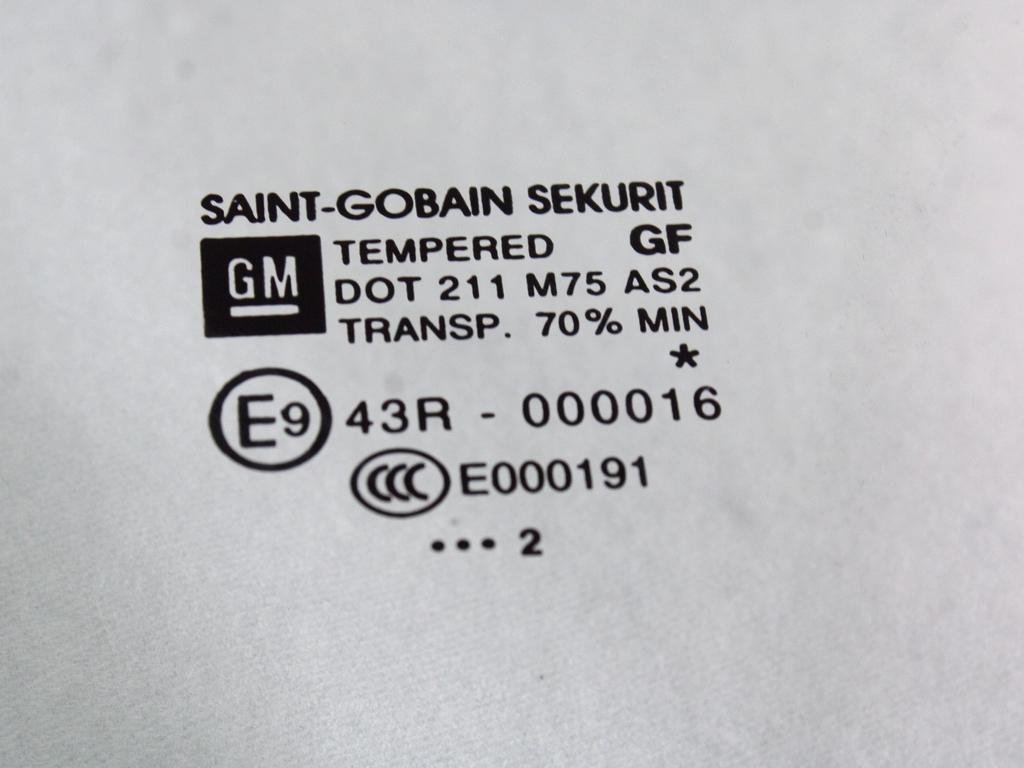 STEKLO SPREDNJIH LEVIH VRAT OEM N. 13270976 ORIGINAL REZERVNI DEL OPEL MERIVA B S10 (2010 -2017)BENZINA/GPL LETNIK 2012