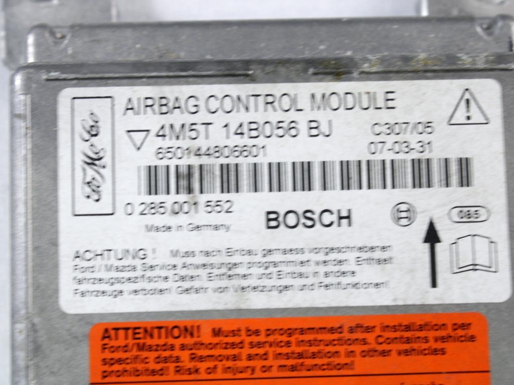 KIT AIRBAG KOMPLET OEM N. 18934 KIT AIRBAG COMPLETO ORIGINAL REZERVNI DEL FORD FOCUS DA HCP DP MK2 BER/SW (2005 - 2008) DIESEL LETNIK 2007