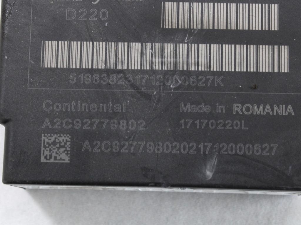 KIT AIRBAG KOMPLET OEM N. 55441 KIT AIRBAG COMPLETO ORIGINAL REZERVNI DEL FIAT PUNTO 199 MK3 (2011 - 2017)BENZINA/GPL LETNIK 2017