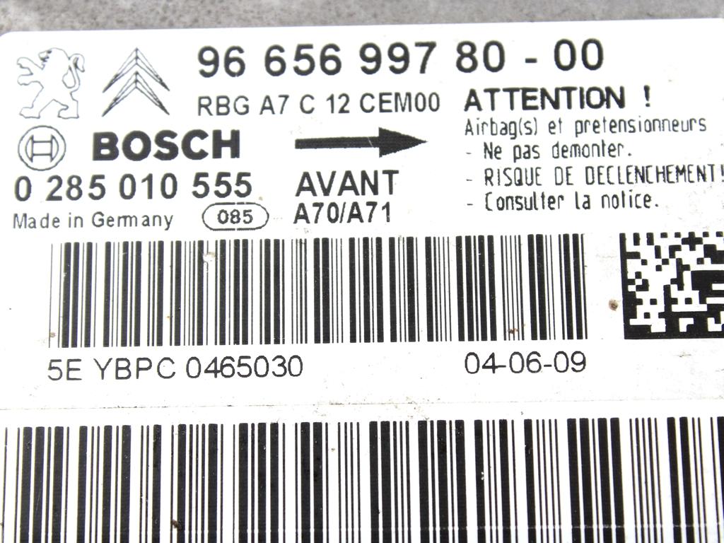 RACUNALNIK AIRBAG OEM N. 9665699780 ORIGINAL REZERVNI DEL PEUGEOT 207 / 207 CC WA WC WD WK (2006 - 05/2009) BENZINA/GPL LETNIK 2009