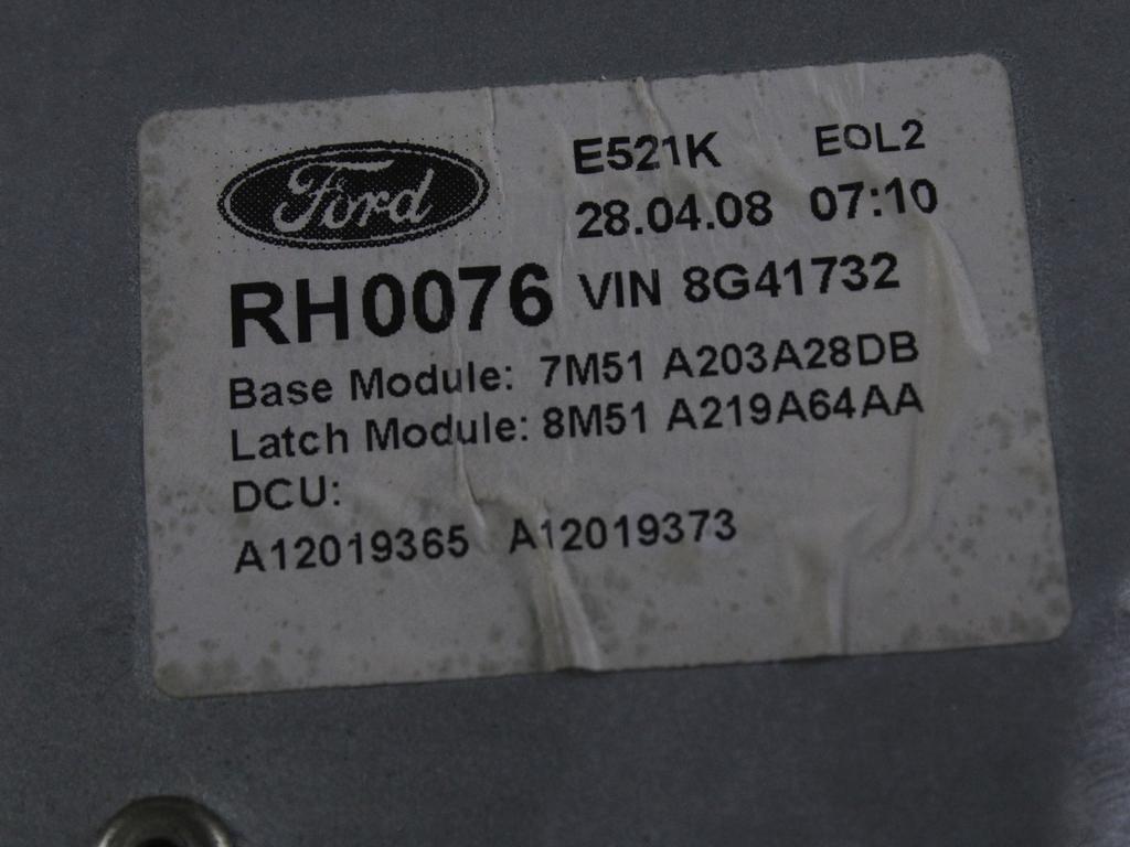 MEHANIZEM DVIGA SPREDNJIH STEKEL  OEM N. 18936 SISTEMA ALZACRISTALLO PORTA ANTERIORE ELETTR ORIGINAL REZERVNI DEL FORD FOCUS DA HCP DP MK2 R BER/SW (2008 - 2011) DIESEL LETNIK 2008