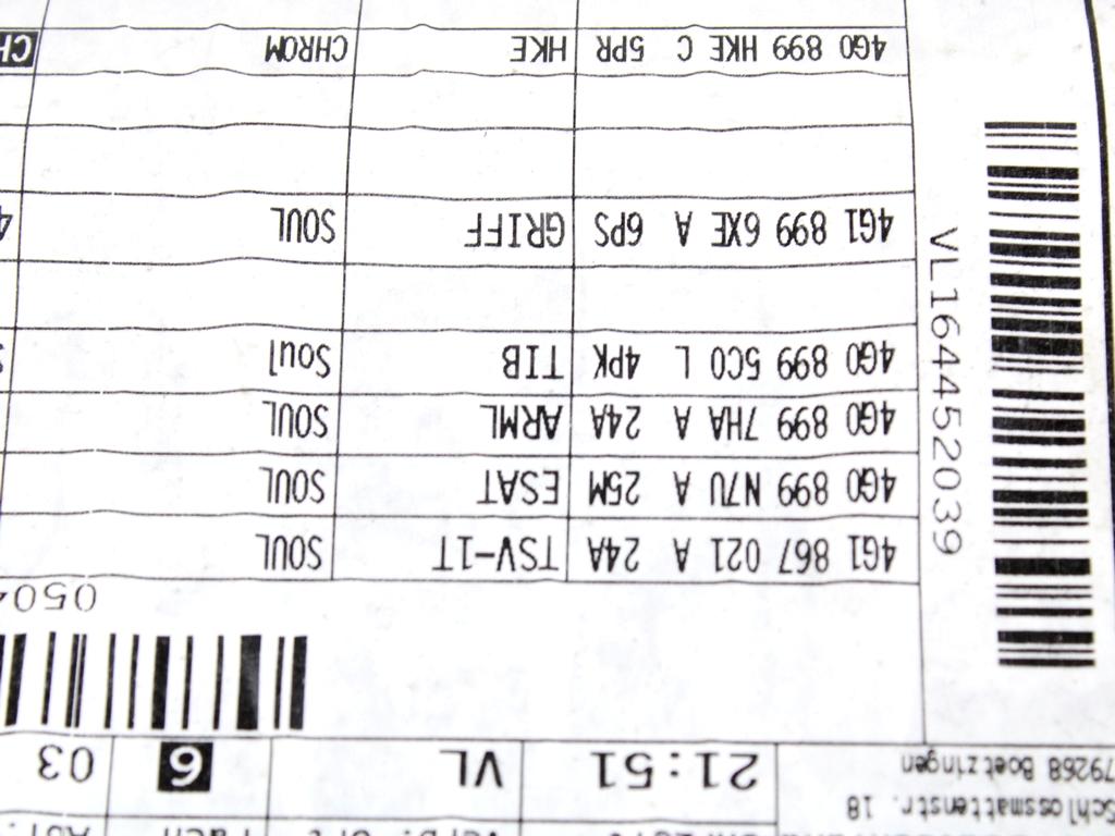 NOTRANJA OBLOGA SPREDNJIH VRAT OEM N. PNASTADA6C7SW5P ORIGINAL REZERVNI DEL AUDI A6 C7 BER/SW/ALLROAD (2011 - 2018)DIESEL LETNIK 2017