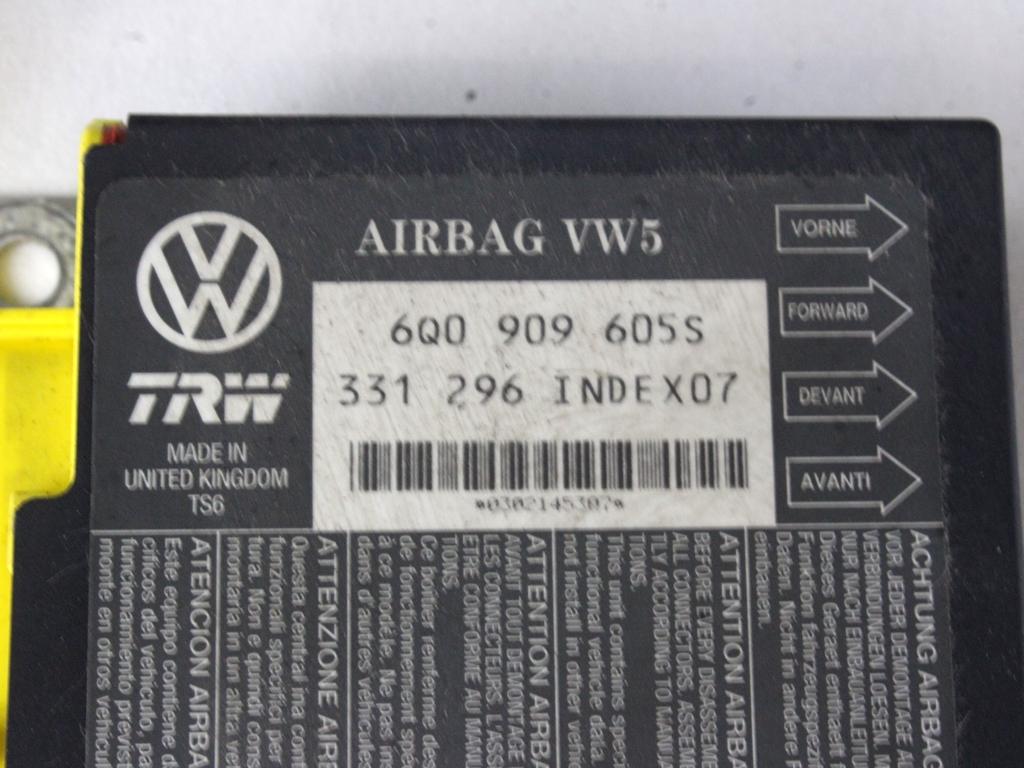 KIT AIRBAG KOMPLET OEM N. 16332 KIT AIRBAG COMPLETO ORIGINAL REZERVNI DEL VOLKSWAGEN POLO 9N (10/2001 - 2005) BENZINA LETNIK 2002