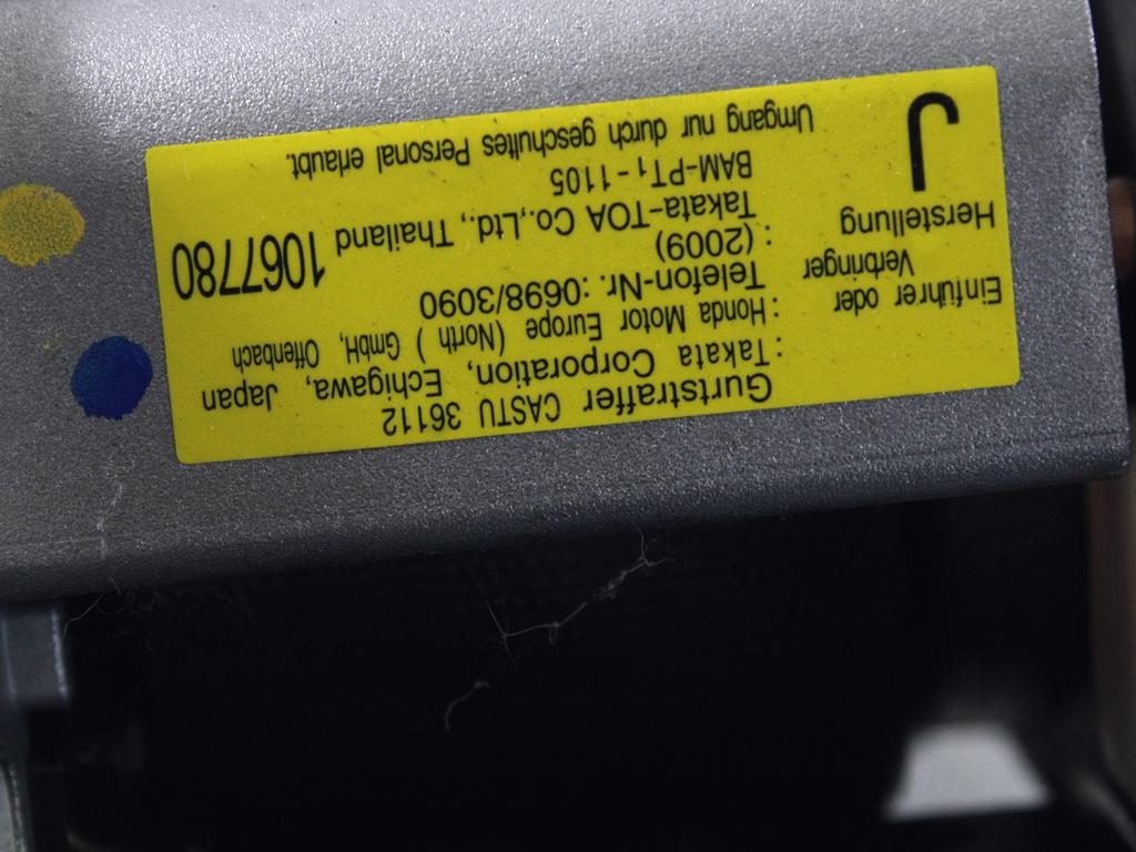 KIT AIRBAG KOMPLET OEM N. 30358 KIT AIRBAG COMPLETO ORIGINAL REZERVNI DEL HONDA JAZZ GE GG GP ZA MK3 (2008 - 2013)BENZINA LETNIK 2010