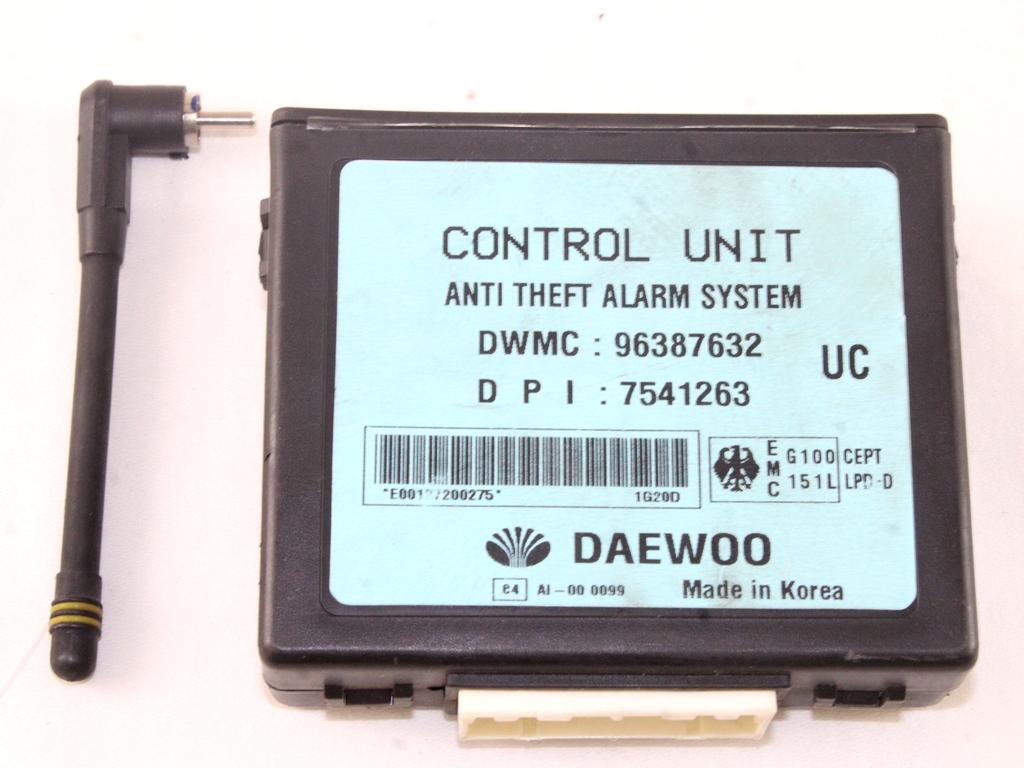 RACUNALNIK AVTOALARMA/BLOKADA MOTORJA OEM N. 96387632 ORIGINAL REZERVNI DEL DAEWOO TACUMA REZZO (2000 - 2009)BENZINA LETNIK 2004